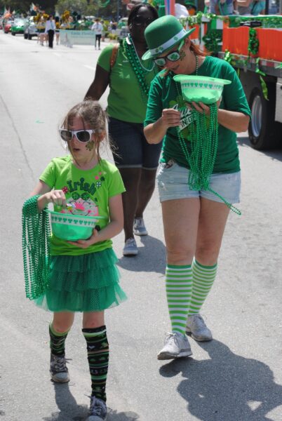 People at the St Paticks Day Parade