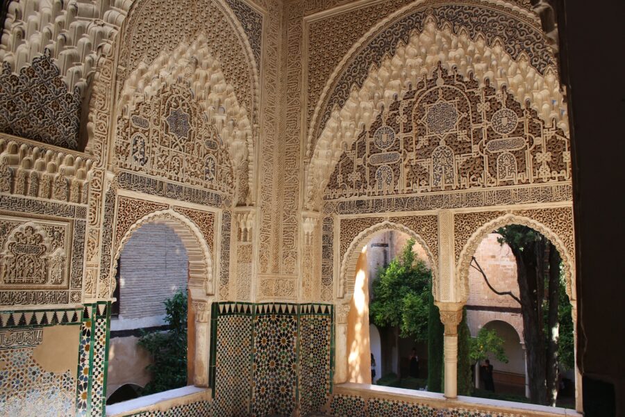 Lindaraja Window, the Liones Palace, Alhambra, Granada