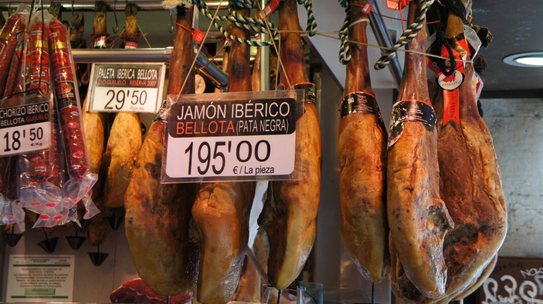 Ibérico (Spanish ham) at Boquería Market, Barcelona - Best Places to Visit in Spain for First-Timers