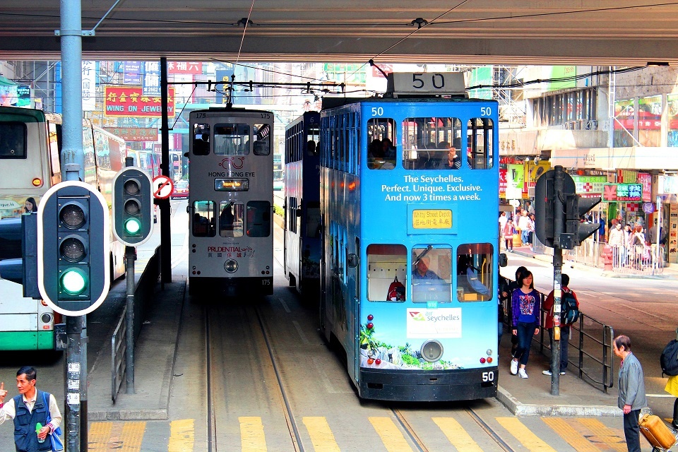 double decker tram hong kong