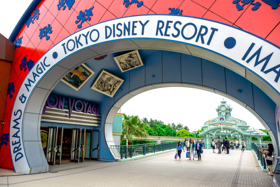 Entrance to Tokyo Disneyland Resort in Urayasu, Chiba, Japan