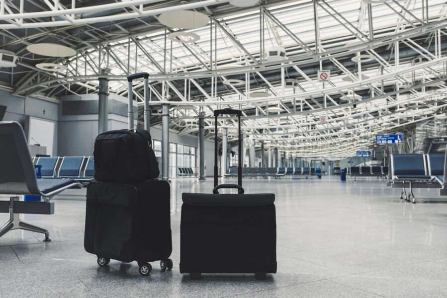 Large Airport with two solo carry-ons.