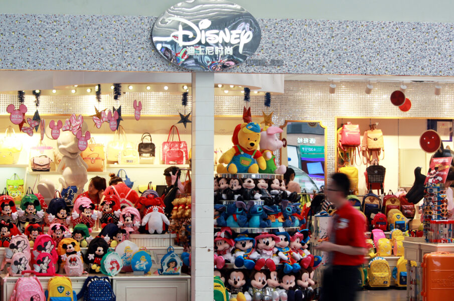 Toys and souvenirs are available in a shop in Shanghai Disneyland at the Shanghai Disney Resort in Pudong, Shanghai, China.