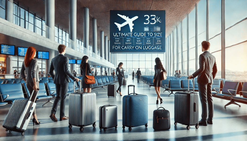 Busy Airport with passengers wheeling carry-on luggage. Ultimate Guide to Size for Carry On Luggage