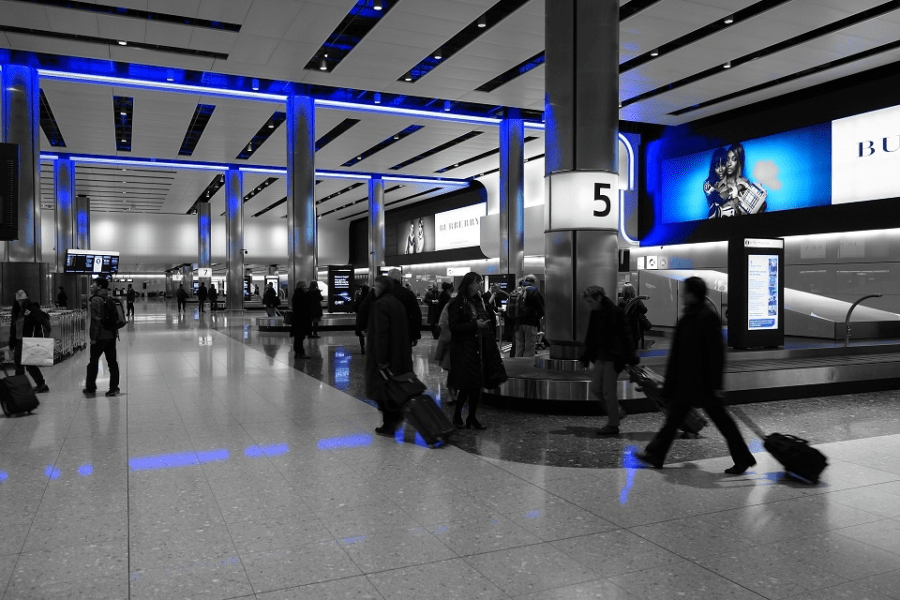 Luggage Belt in a Dark Airport 