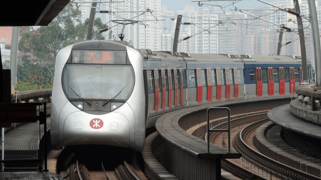 Mass Transit Railway (MTR) With a Kinki Sharyo SP1900 EMU Train