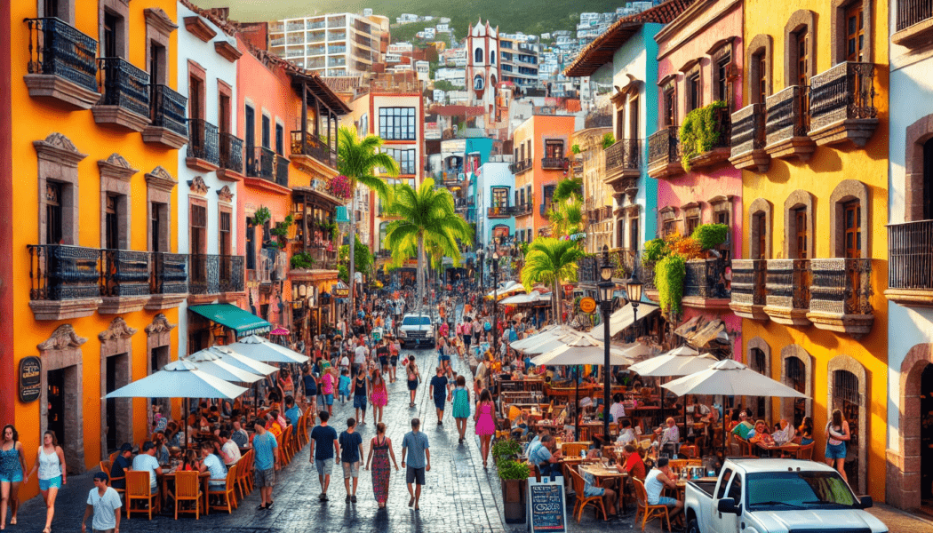 Experience the bustling streets of downtown Puerto Vallarta. 